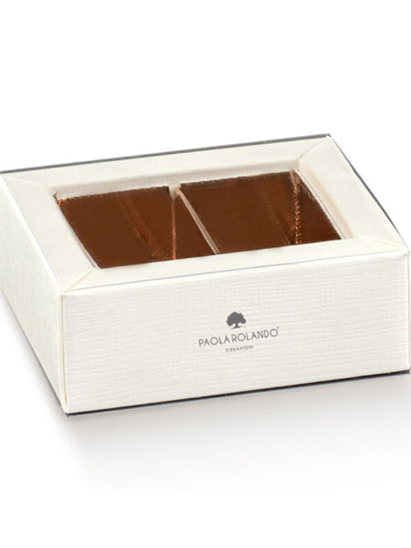 Box bianco con divisorio oro 6x5x3 cm