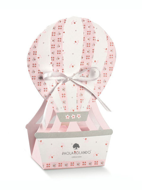 Box mongolfiera rosa "Girl" 6x4x14,3 cm