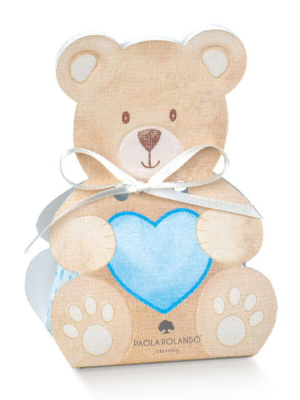 Box orsetto azzurro"Boy" 6x4,5x11 cm