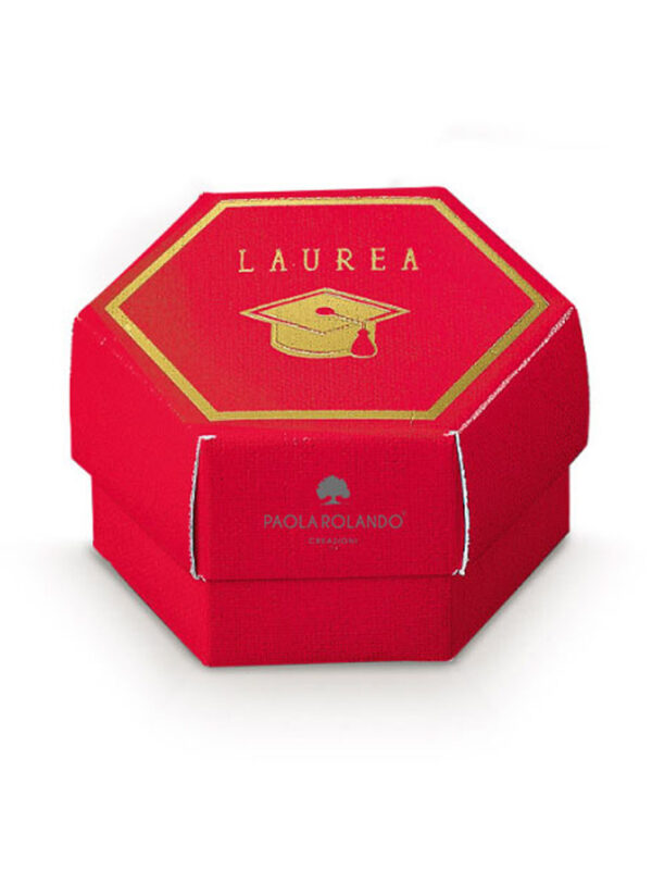 Box esagono rosso 6x4 cm